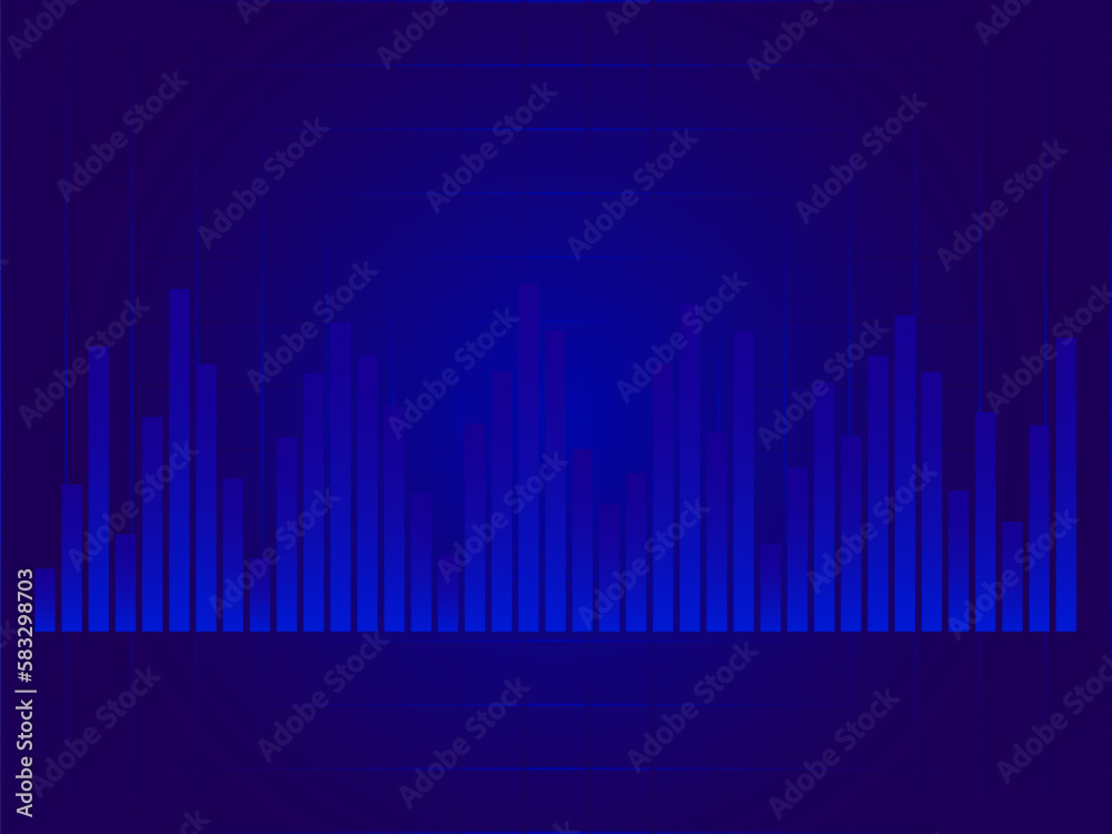 Chart graph on blue background Chart graph on blue background