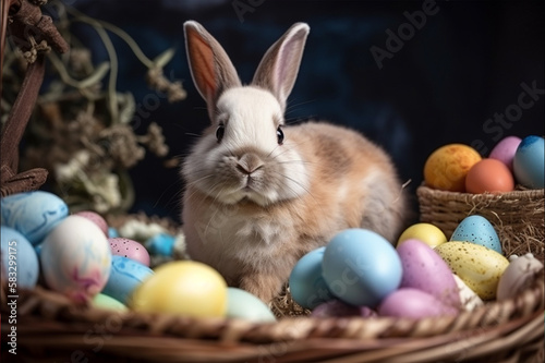 easter bunny and easter eggs © lorenzo
