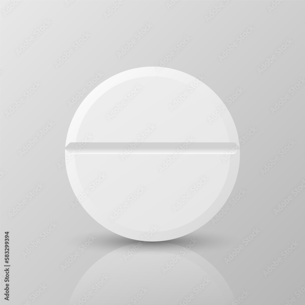 Vector 3d Realistic White Round Pharmaceutical Medical Pill, Capsule, Tablet Icon Closeup Isolated On White Background. Front View. Medicine, Health Concept Vector 3d Realistic White Round Pharmaceutical Medical Pill, Capsule, Tablet Icon Closeup Isolated On White Background. Front View. Medicine, Health Concept