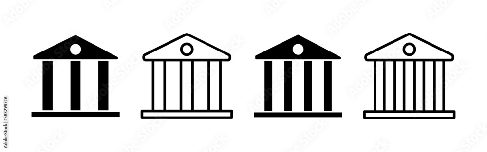 Bank icon vector for web and mobile app. Bank sign and symbol, museum, university Bank icon vector for web and mobile app. Bank sign and symbol, museum, university