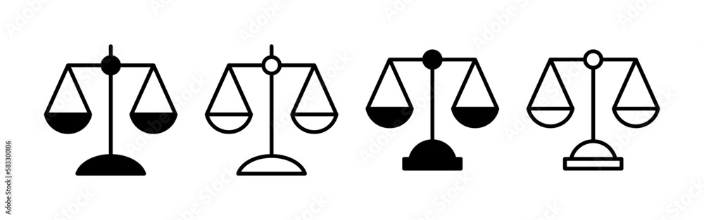 Scales icon vector for web and mobile app. Law scale icon. Justice sign and symbol Scales icon vector for web and mobile app. Law scale icon. Justice sign and symbol