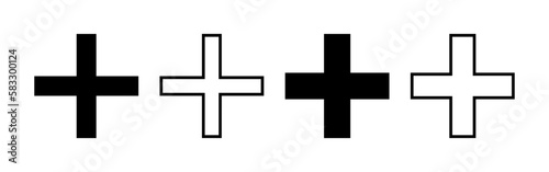 Plus Icon vector for web and mobile app. Add plus sign and symbol