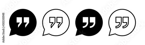Quote icon vector for web and mobile app. Quotation mark sign and symbol