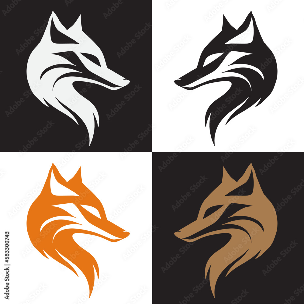 Obraz premium Fox logo vector ilustration template