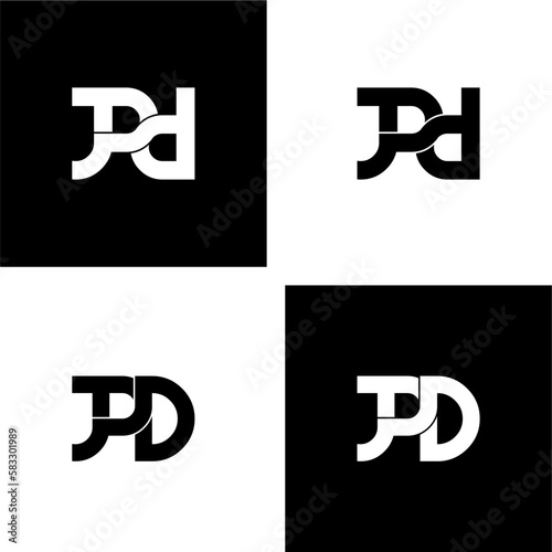 Wallpaper Mural jpd lettering initial monogram logo design set Torontodigital.ca