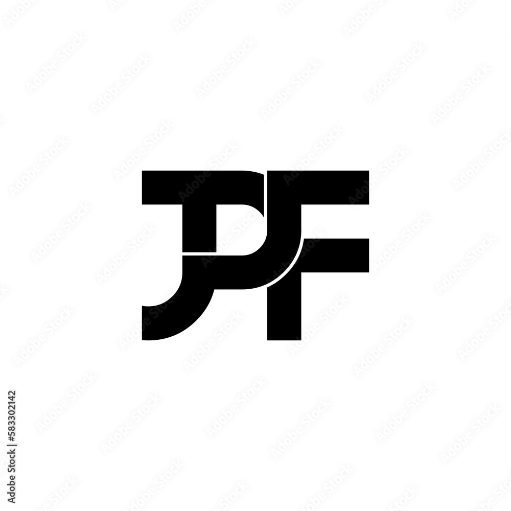 jpf initial letter monogram logo design