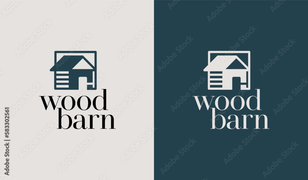 Fototapeta premium Wooden Barn Farm logo Illustration. Universal creative premium symbol. Vector sign icon logo template. Vector illustration