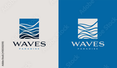 Wave Waves Logo. Universal creative premium symbol. Vector sign icon logo template. Vector illustration