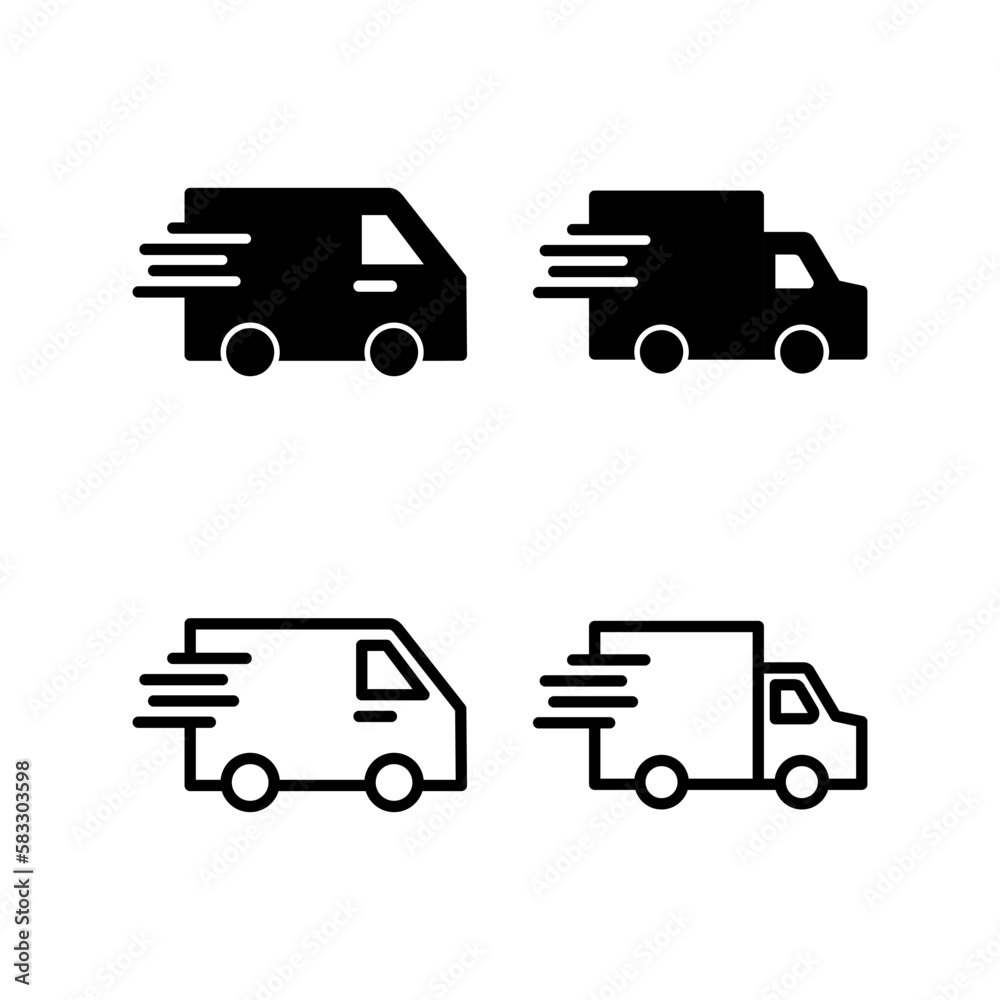 Delivery truck icon vector illustration. Delivery truck sign and symbol. Shipping fast delivery icon Delivery truck icon vector illustration. Delivery truck sign and symbol. Shipping fast delivery icon
