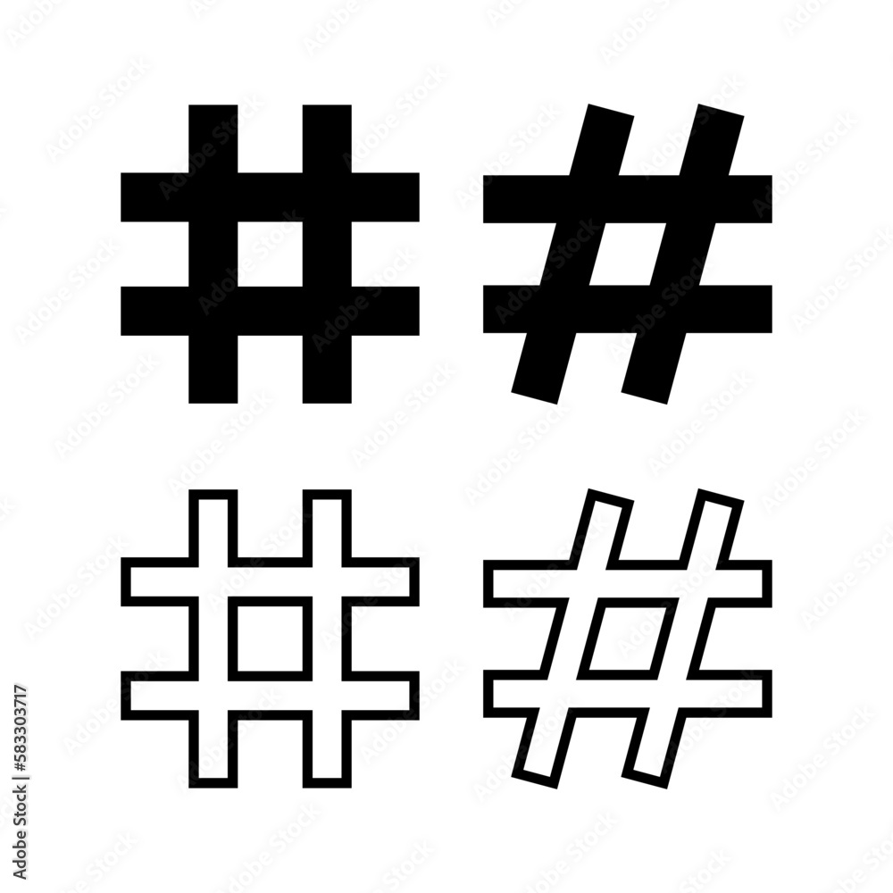 Fototapeta premium Hashtag icon vector illustration. hashtag sign and symbol
