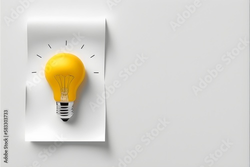 Background of light bulb. Wallpaper illustration. Top view and flat lay with copy space for text information or content. Concept of idea, brainstorm, business. Generative AI.