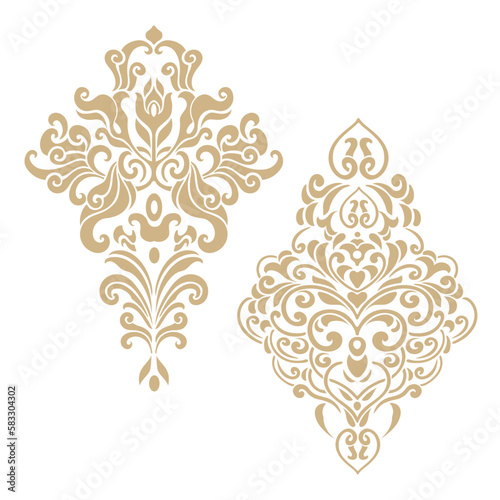 oriental damask patterns for greeting cards and wedding invitations.