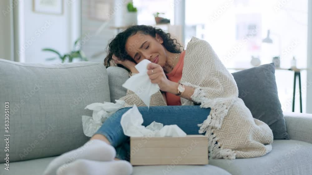 Crying Depression And Sad Woman On A Living Room Sofa With A Tissue crying-depression-and-sad-woman-on-a-living-room-sofa-with-a-tissue