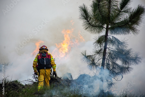 firefighter in action