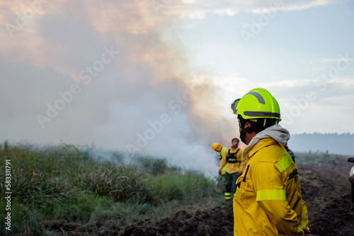 firefighters in action