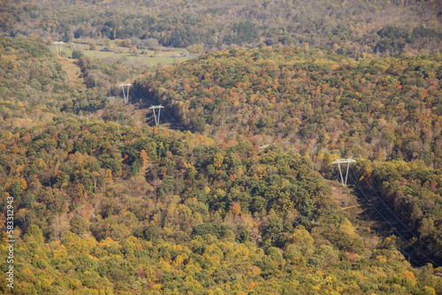 Fall foliage in southwest Virginia seen from aerial views