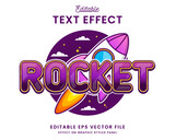 decorative editable rocket text effect vector design