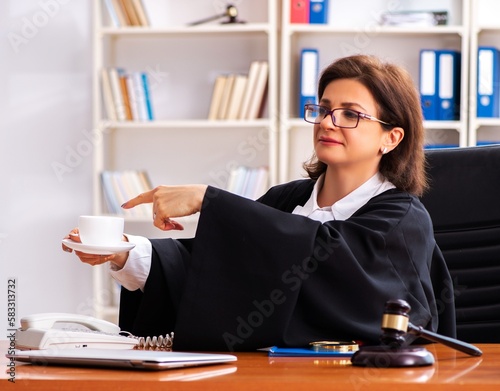 Middle-aged female doctor working in courthouse © Elnur