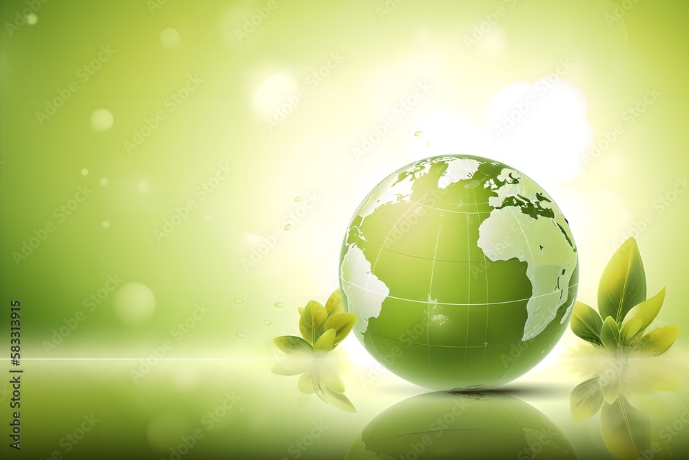 Concept Earth day, green planet in the grass, generative ai illustration Concept Earth day, green planet in the grass, generative ai illustration