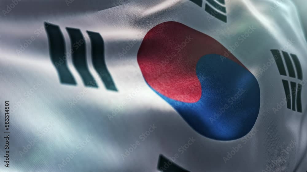 Beautiful waving South Korea flag background. Patriotic South Korea background	