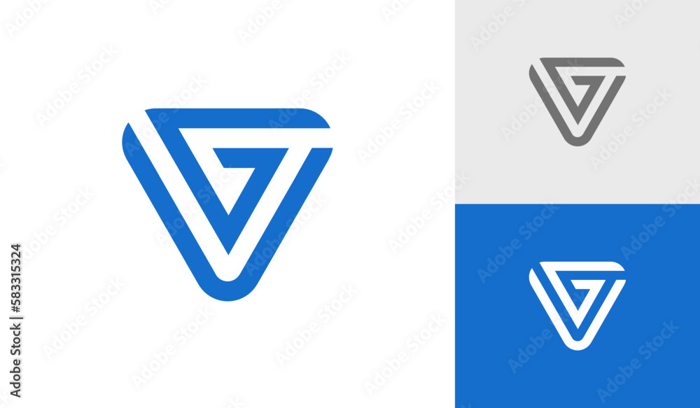 Letter GV initial monogram logo design vector Letter GV initial monogram logo design vector