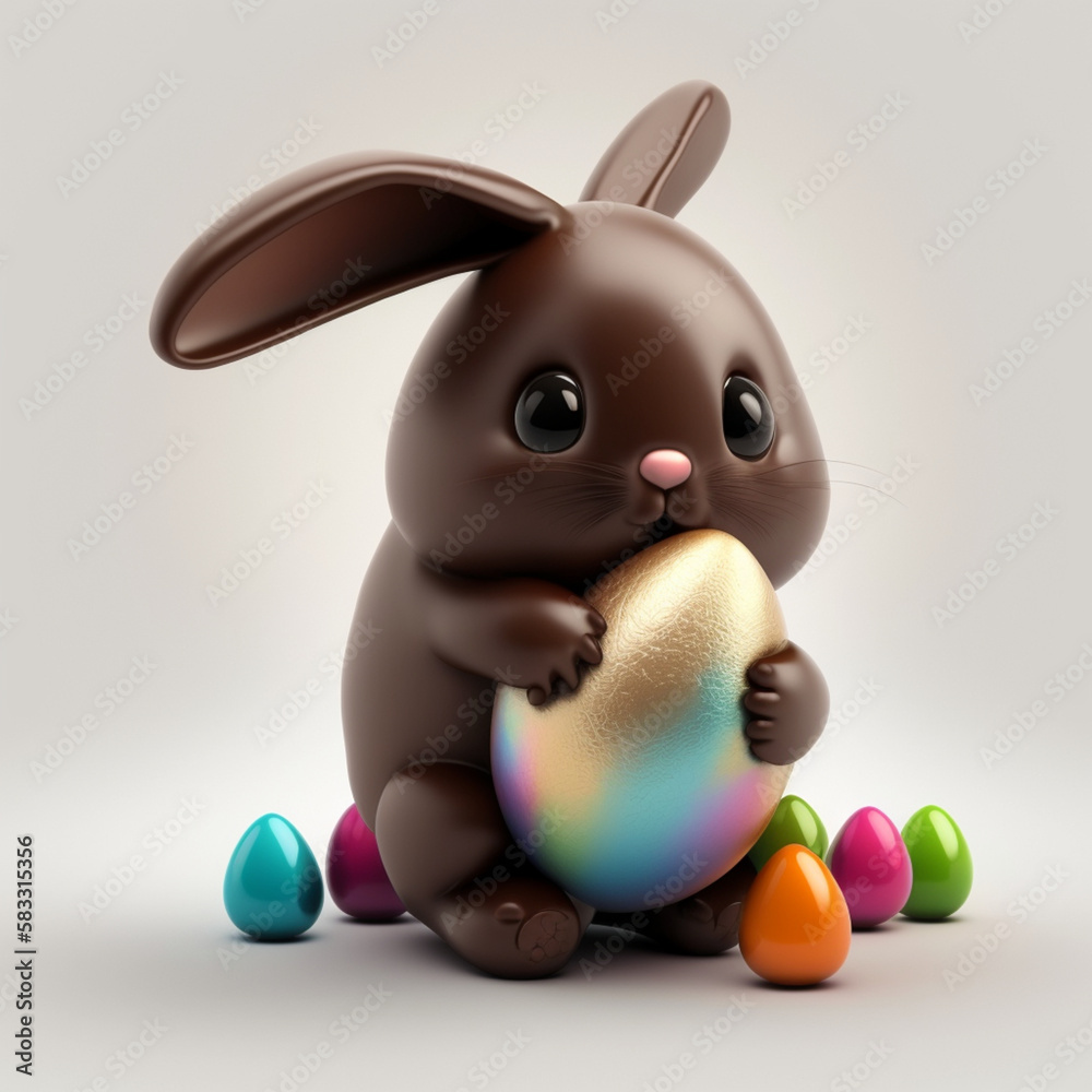 cute chocolate easter bunny