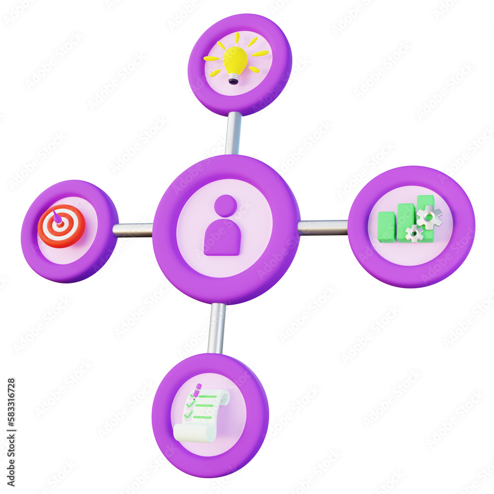 3d Illustration of Productive Multitasking 3d Illustration of Productive Multitasking
