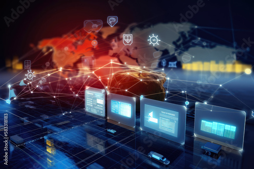 Wallpaper Mural Smart Logistics and Supply Chain Management System, generative ai Torontodigital.ca