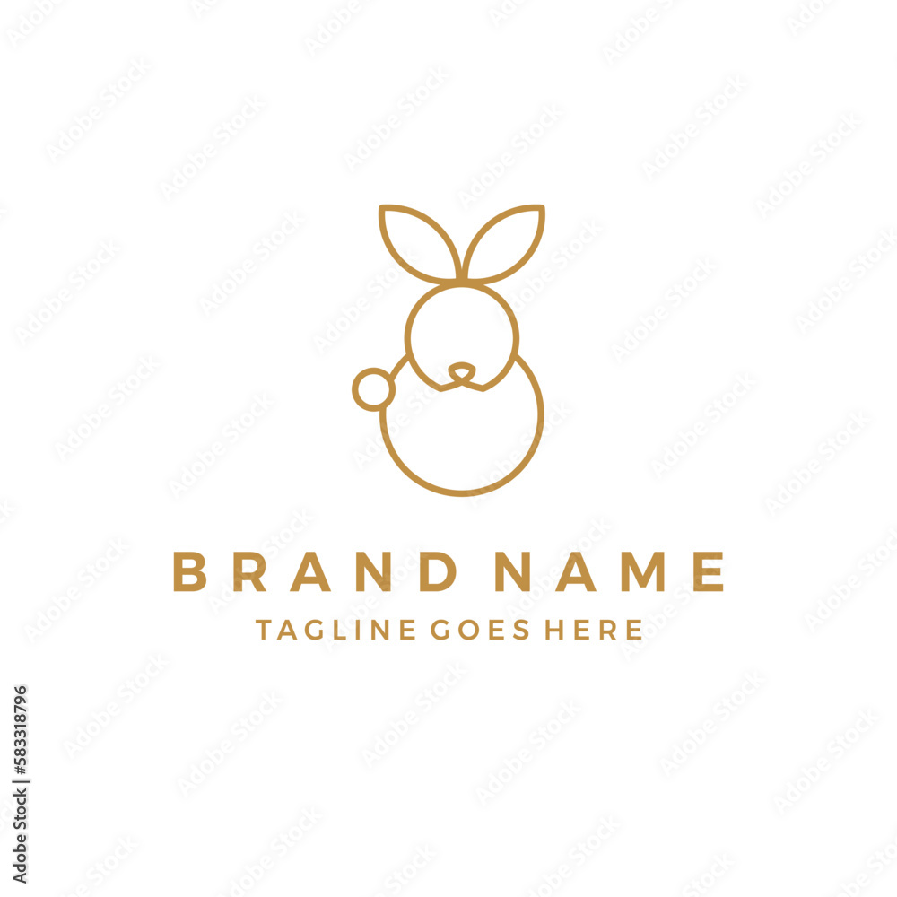 Rabbit monoline minimalistic logo icon for your company vector illustration Rabbit monoline minimalistic logo icon for your company vector illustration
