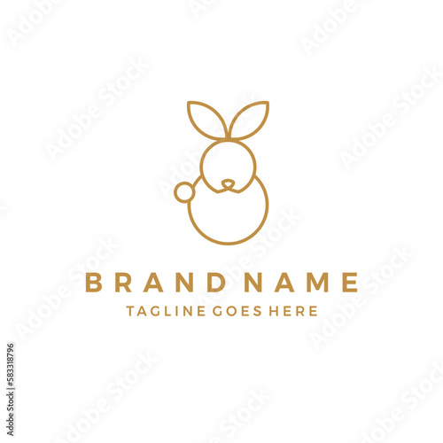 Rabbit monoline minimalistic logo icon for your company vector illustration © Diavolorosso