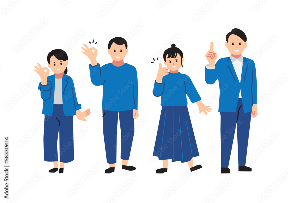 4 men and women illustration set flat ver 4 men and women illustration set flat ver