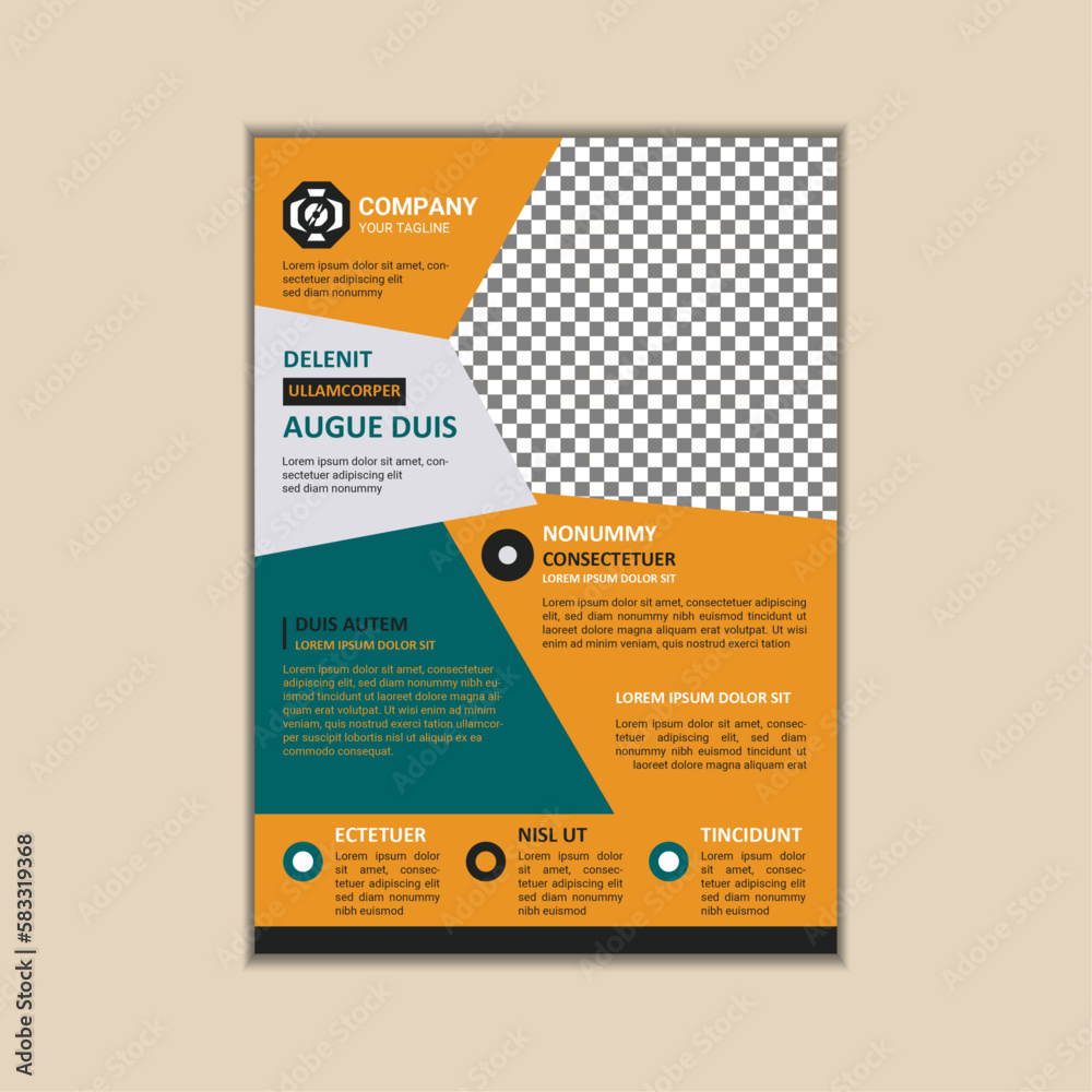 Corporate business flyer template simple and clean a4 size vector design