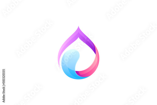 water drop colorful gradient logo