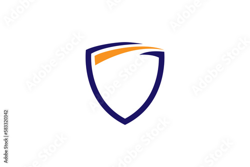 simple shield flat style logo