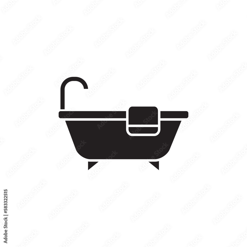 Bathtub icon vector logo design template flat style Bathtub icon vector logo design template flat style