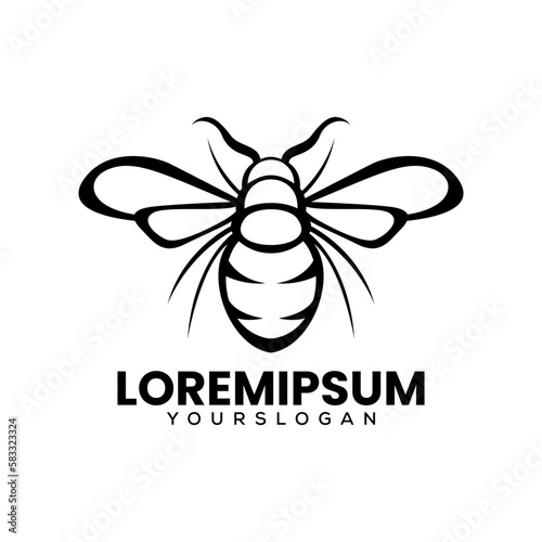 bee logo design vector template