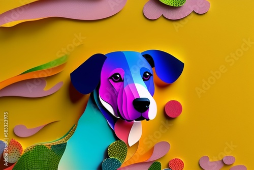 A dog  paper quiling photo