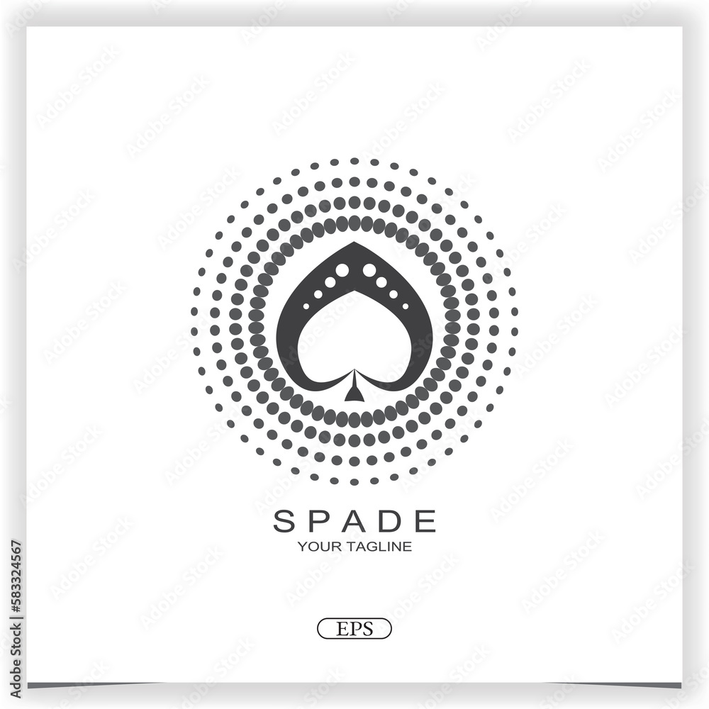 simple ace spade leaf tree on sun best for game card poker club logo design Stock Vector Adobe