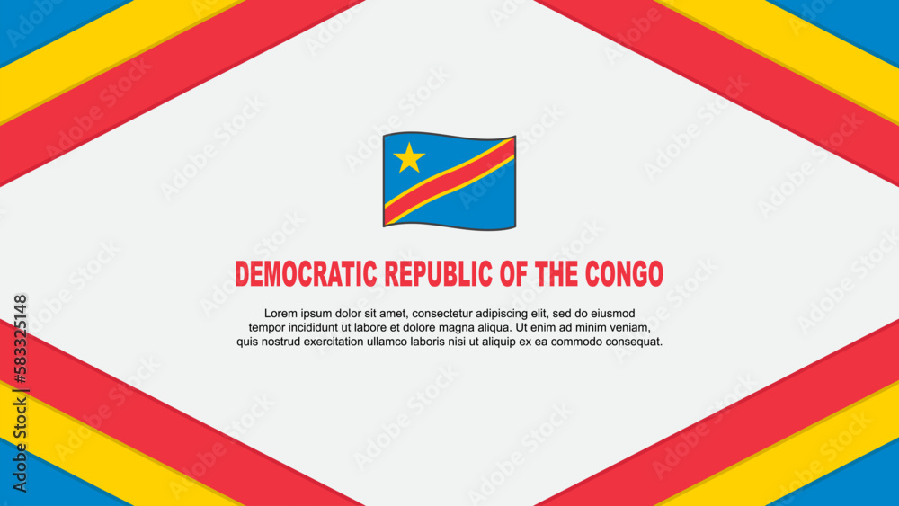 Democratic Republic Of The Congo Flag Abstract Background Design Template. Democratic Republic Of The Congo Independence Day Banner Cartoon Vector Illustration. Template Democratic Republic Of The Congo Flag Abstract Background Design Template. Democratic Republic Of The Congo Independence Day Banner Cartoon Vector Illustration. Template