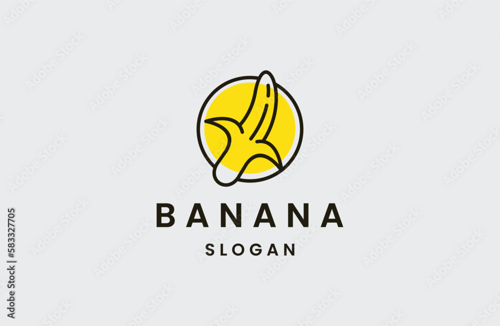 banana logo design. flat style logo line art icon .