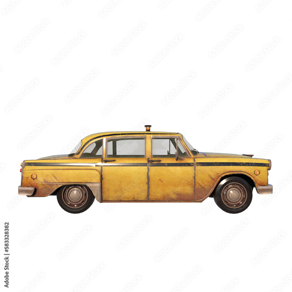 Old Rusty Taxi 1- Lateral view png