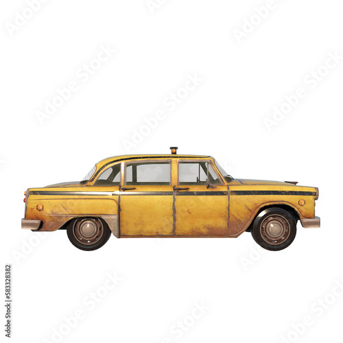 Old Rusty Taxi 1- Lateral view png