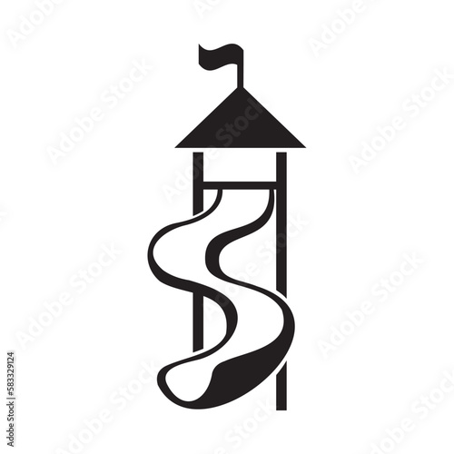 Water slide vector icon symbol