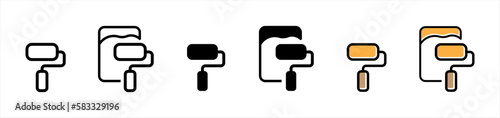 Paint roller icon. wall paint symbol signs, vector illustration