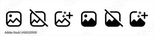 gallery icon. picture, no picture symbol. image, photo, photo album signs, vector illustration