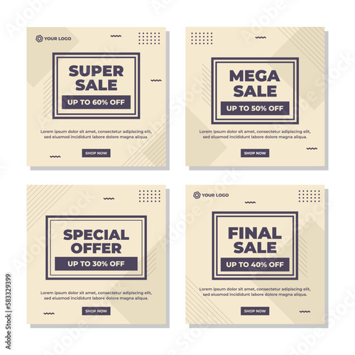 Editable modern social media post template 