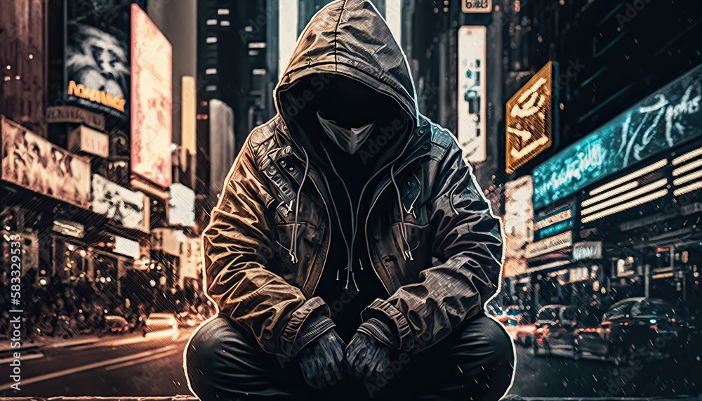 custom made wallpaper toronto digitalperson in front of graffiti Generative Ai