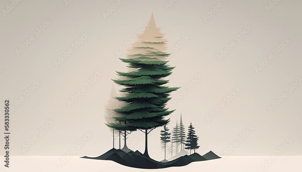 Fotografie landscape with trees and lake Generative Ai