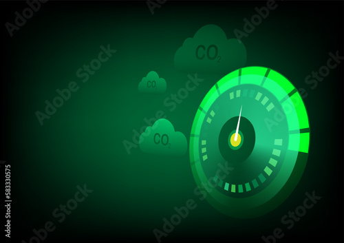 Carbon emission meter. Carbon neutral concept.