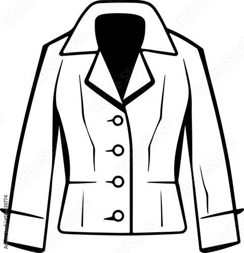 Casual jacket icon flat vector illustration